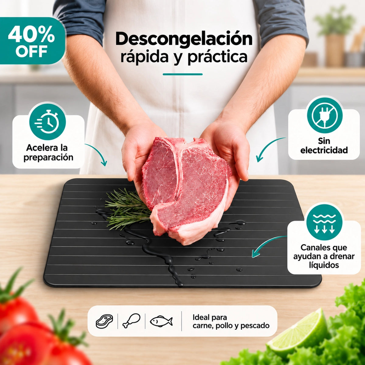 40%OFF - Tabla Térmica Descongeladora