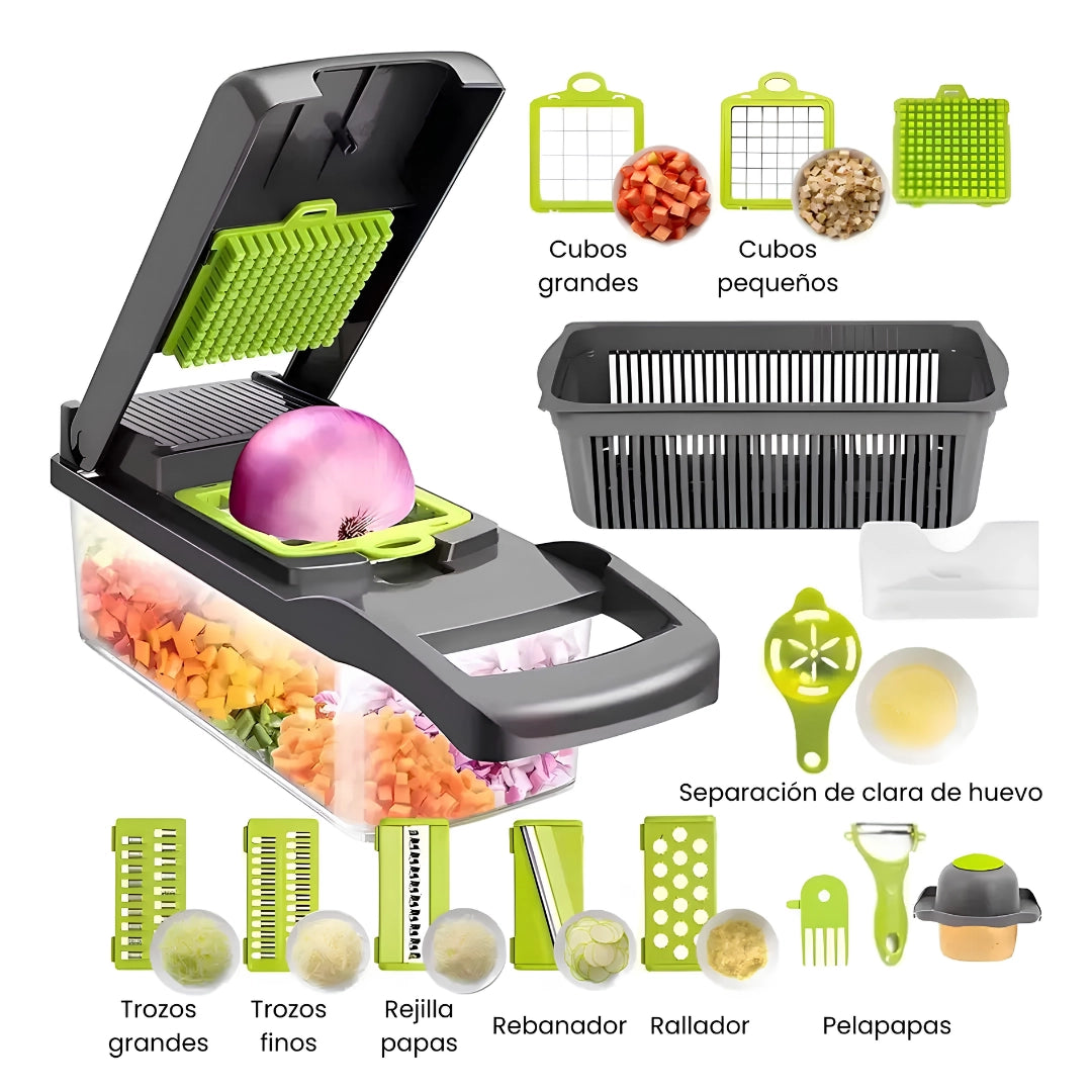 Kit Cocina Resuelta - Cortador 7 en 1 + Mini procesador.