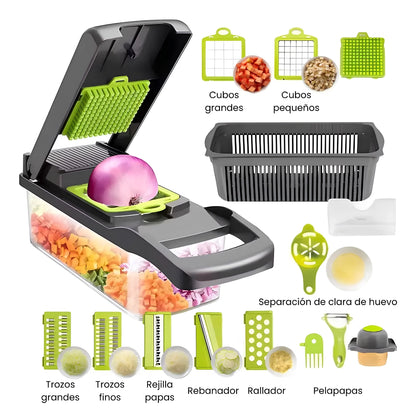 Kit Cocina Resuelta - Cortador 7 en 1 + Mini procesador.