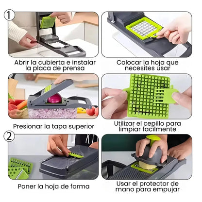 Kit Cocina Resuelta - Cortador 7 en 1 + Mini procesador.