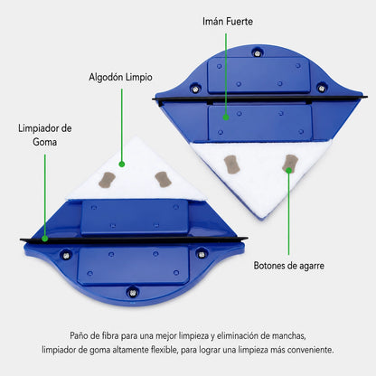 Limpia Vidrios Magnético + Esponja de REGALO