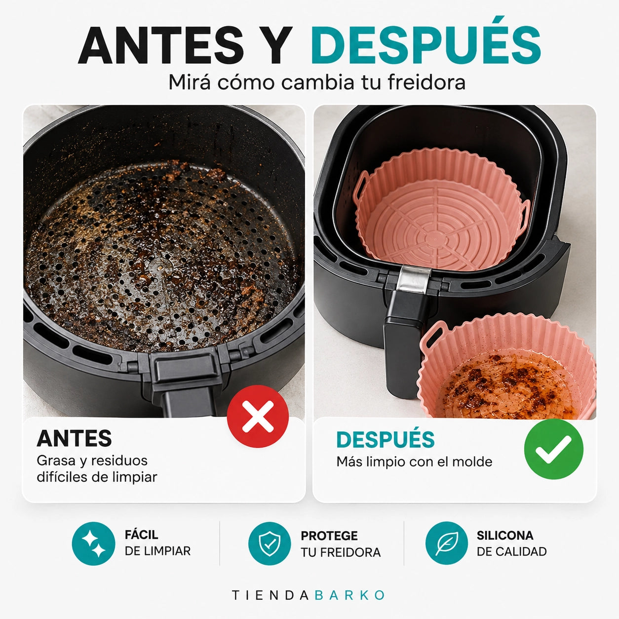 PROMO 4x1 en Bandejas de Silicona para Freidora de Aire